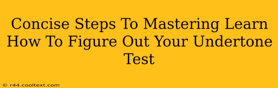 Concise Steps To Mastering Learn How To Figure Out Your Undertone Test