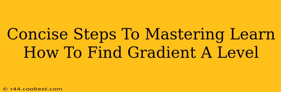 Concise Steps To Mastering Learn How To Find Gradient A Level