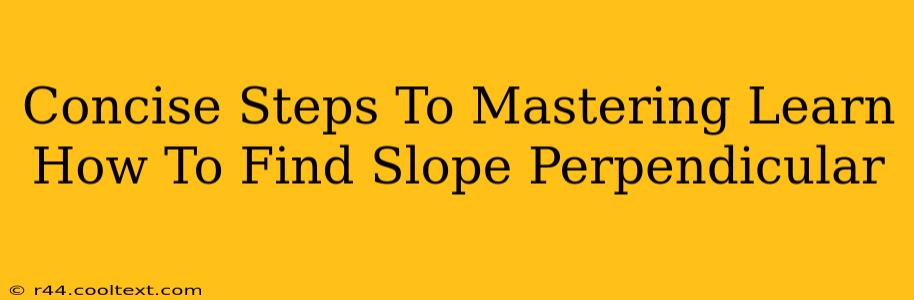 Concise Steps To Mastering Learn How To Find Slope Perpendicular