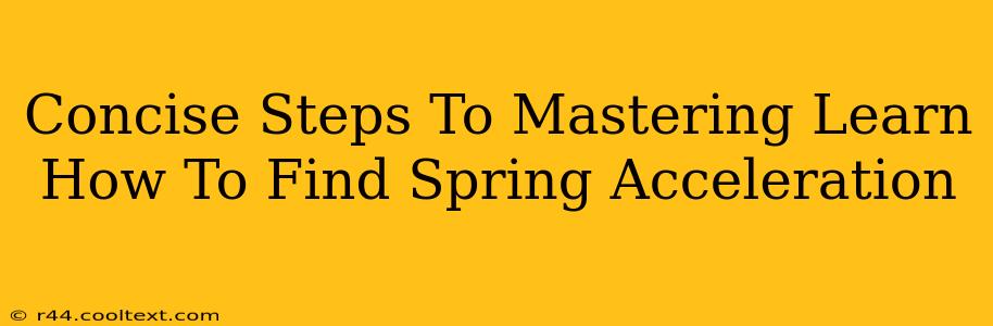 Concise Steps To Mastering Learn How To Find Spring Acceleration