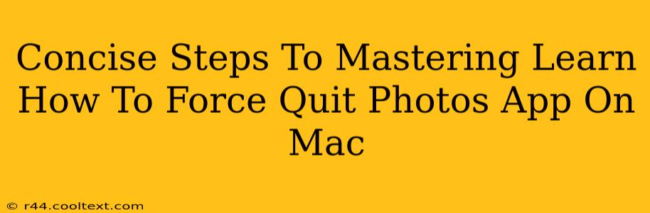 Concise Steps To Mastering Learn How To Force Quit Photos App On Mac