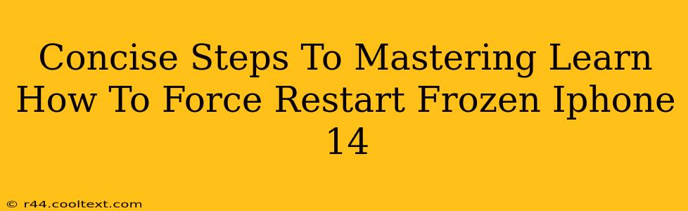 Concise Steps To Mastering Learn How To Force Restart Frozen Iphone 14