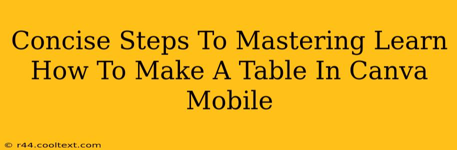 Concise Steps To Mastering Learn How To Make A Table In Canva Mobile