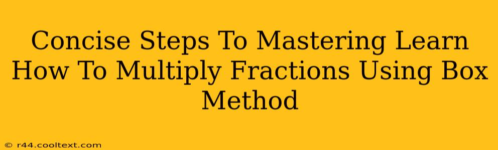 Concise Steps To Mastering Learn How To Multiply Fractions Using Box Method