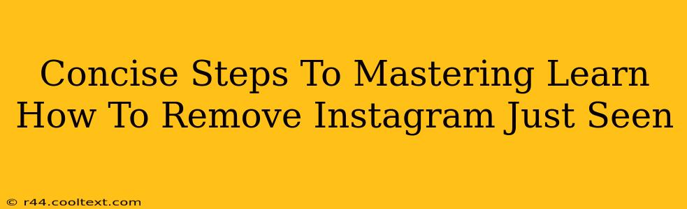 Concise Steps To Mastering Learn How To Remove Instagram Just Seen