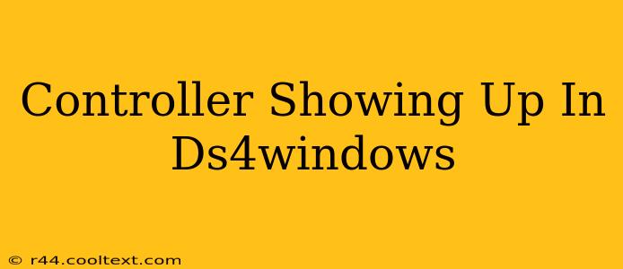 Controller Showing Up In Ds4windows