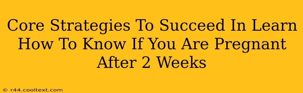 Core Strategies To Succeed In Learn How To Know If You Are Pregnant After 2 Weeks