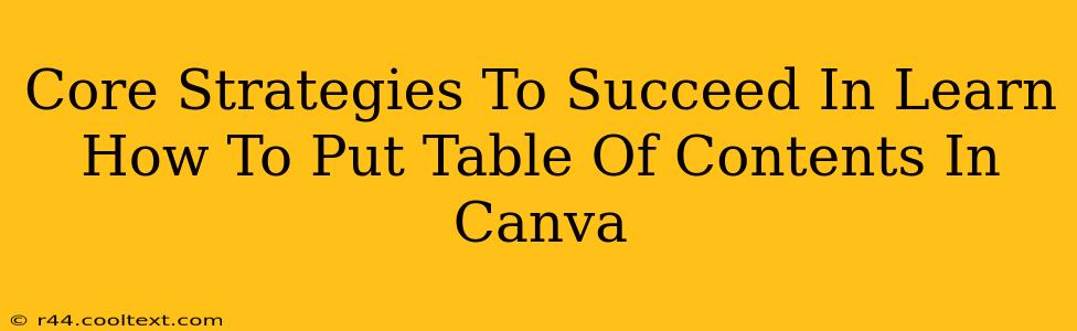 Core Strategies To Succeed In Learn How To Put Table Of Contents In Canva