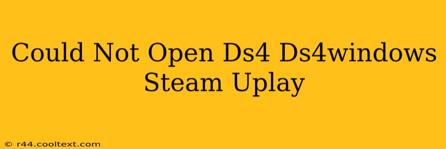 Could Not Open Ds4 Ds4windows Steam Uplay