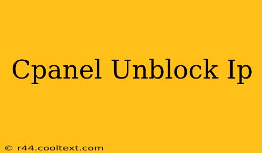 Cpanel Unblock Ip