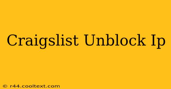 Craigslist Unblock Ip