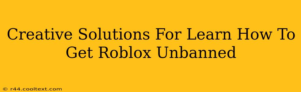 Creative Solutions For Learn How To Get Roblox Unbanned