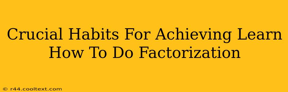 Crucial Habits For Achieving Learn How To Do Factorization