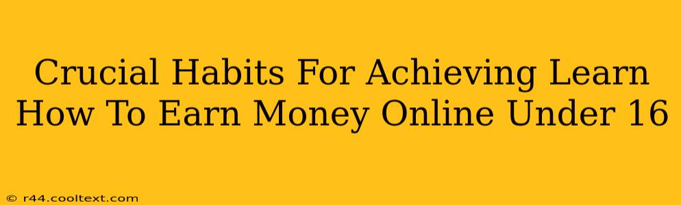 Crucial Habits For Achieving Learn How To Earn Money Online Under 16