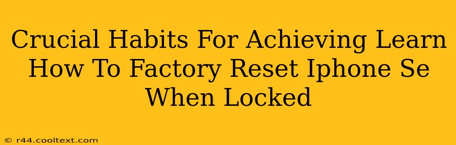 Crucial Habits For Achieving Learn How To Factory Reset Iphone Se When Locked