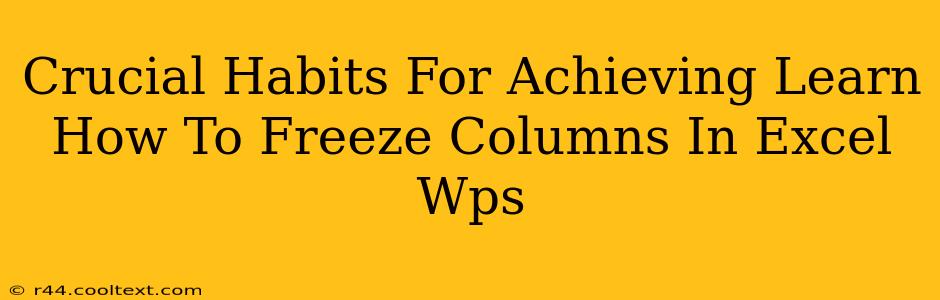 Crucial Habits For Achieving Learn How To Freeze Columns In Excel Wps