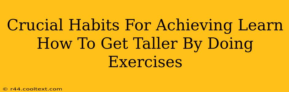 Crucial Habits For Achieving Learn How To Get Taller By Doing Exercises