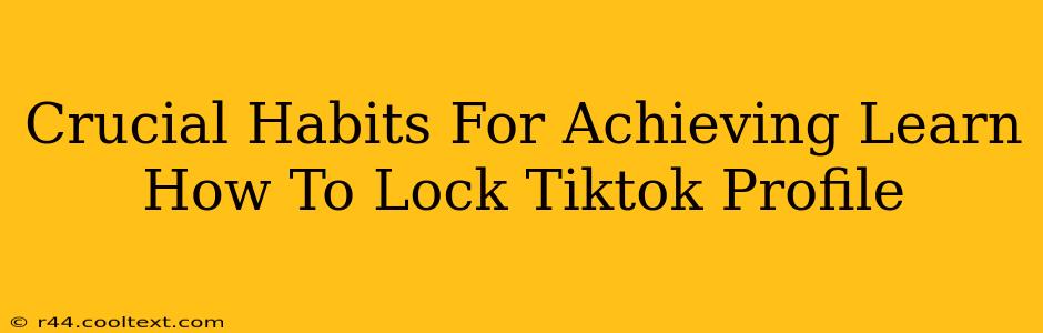 Crucial Habits For Achieving Learn How To Lock Tiktok Profile