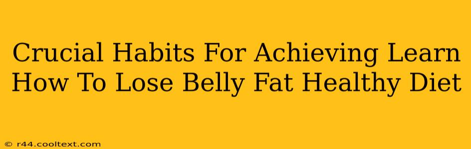 Crucial Habits For Achieving Learn How To Lose Belly Fat Healthy Diet