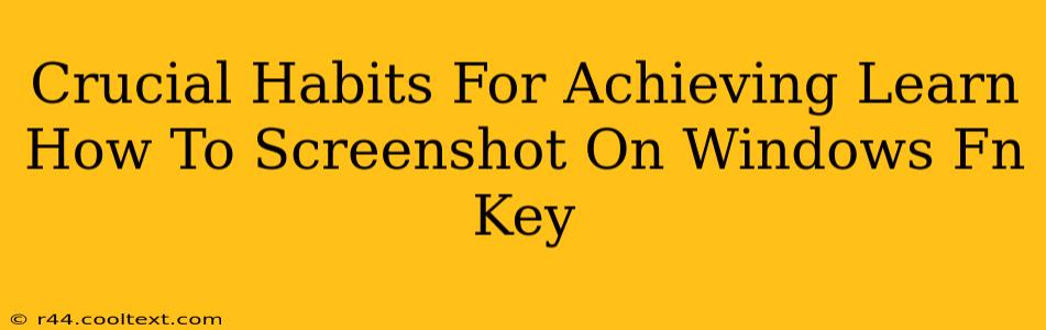 Crucial Habits For Achieving Learn How To Screenshot On Windows Fn Key