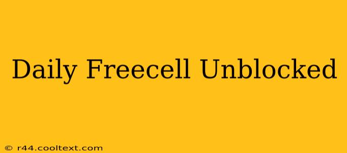 Daily Freecell Unblocked