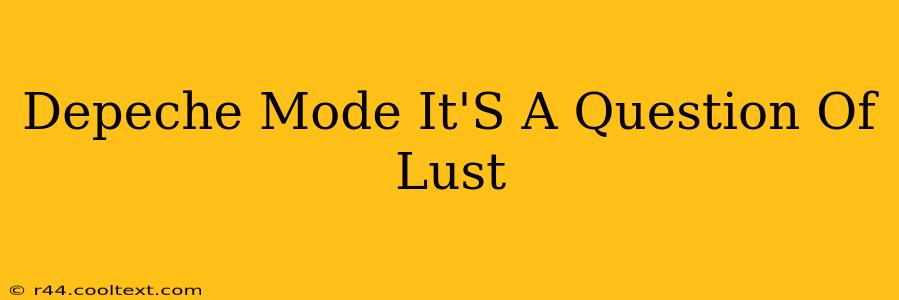 Depeche Mode It'S A Question Of Lust