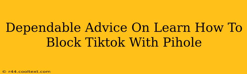 Dependable Advice On Learn How To Block Tiktok With Pihole