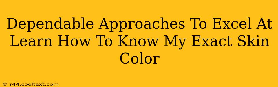 Dependable Approaches To Excel At Learn How To Know My Exact Skin Color