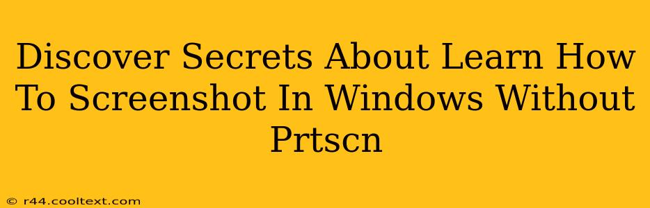 Discover Secrets About Learn How To Screenshot In Windows Without Prtscn