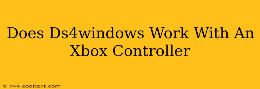 Does Ds4windows Work With An Xbox Controller