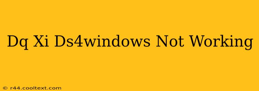 Dq Xi Ds4windows Not Working