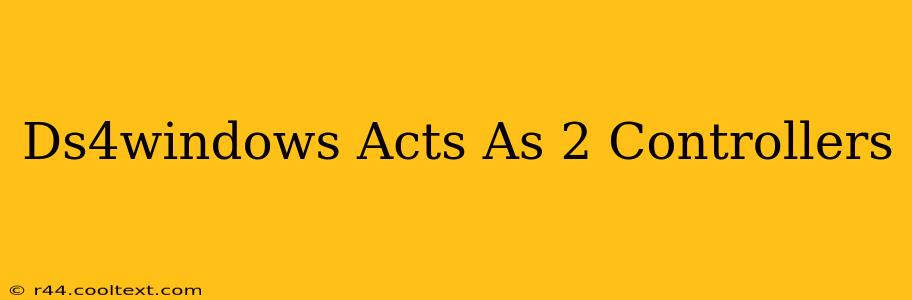 Ds4windows Acts As 2 Controllers