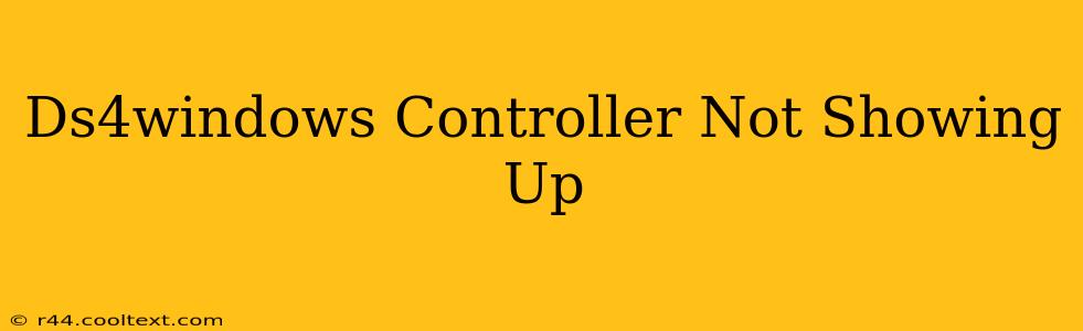 Ds4windows Controller Not Showing Up