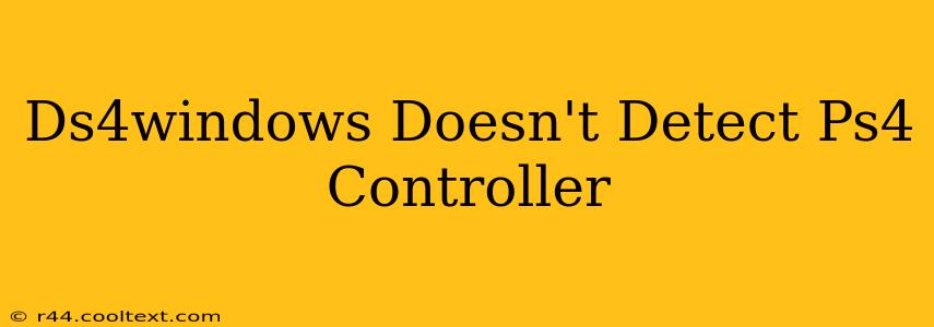 Ds4windows Doesn't Detect Ps4 Controller