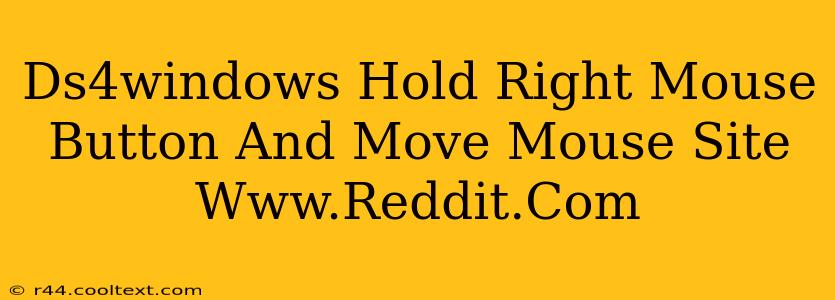 Ds4windows Hold Right Mouse Button And Move Mouse Site Www.Reddit.Com