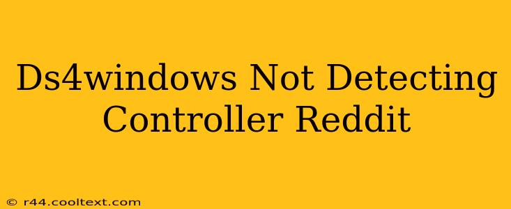 Ds4windows Not Detecting Controller Reddit