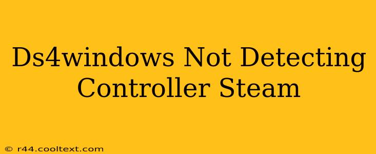 Ds4windows Not Detecting Controller Steam