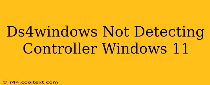 Ds4windows Not Detecting Controller Windows 11