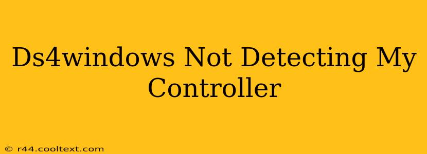 Ds4windows Not Detecting My Controller