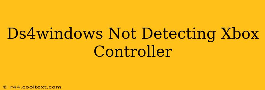 Ds4windows Not Detecting Xbox Controller