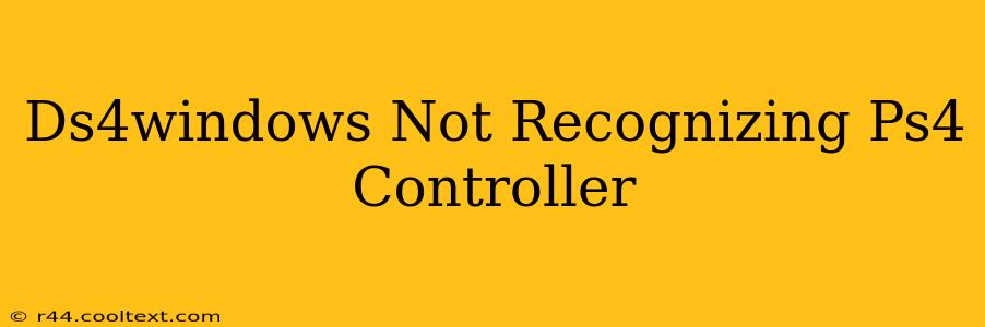 Ds4windows Not Recognizing Ps4 Controller