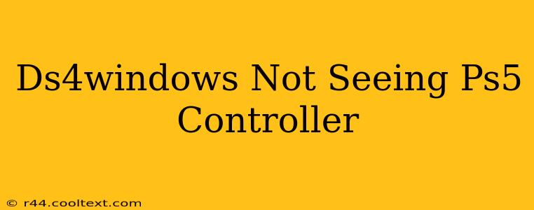 Ds4windows Not Seeing Ps5 Controller