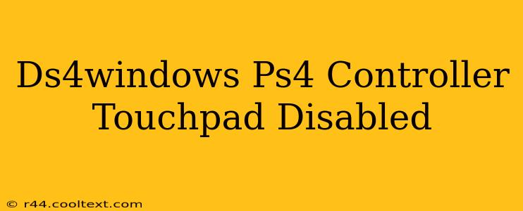 Ds4windows Ps4 Controller Touchpad Disabled