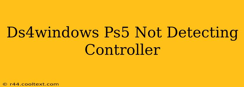 Ds4windows Ps5 Not Detecting Controller