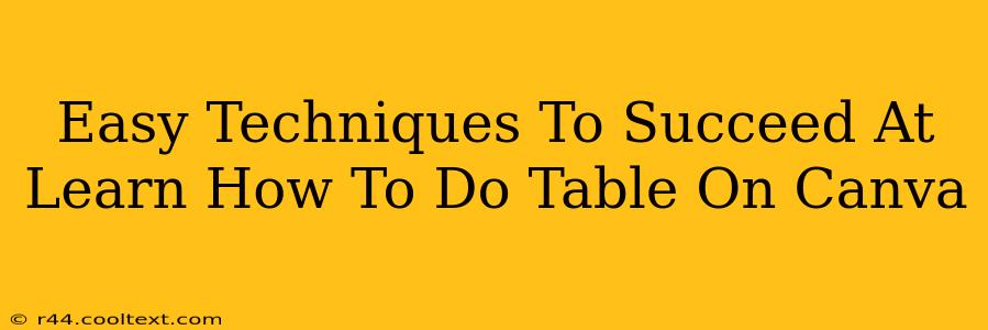 Easy Techniques To Succeed At Learn How To Do Table On Canva