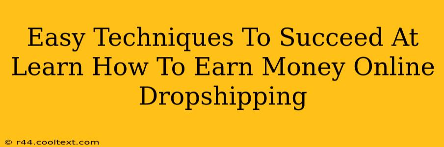 Easy Techniques To Succeed At Learn How To Earn Money Online Dropshipping