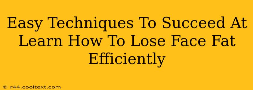 Easy Techniques To Succeed At Learn How To Lose Face Fat Efficiently