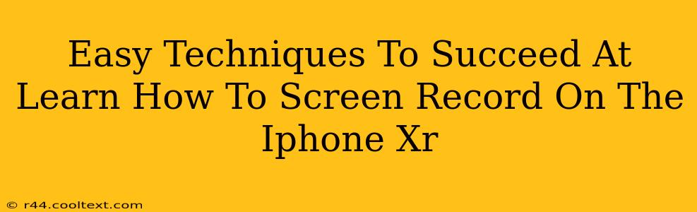 Easy Techniques To Succeed At Learn How To Screen Record On The Iphone Xr