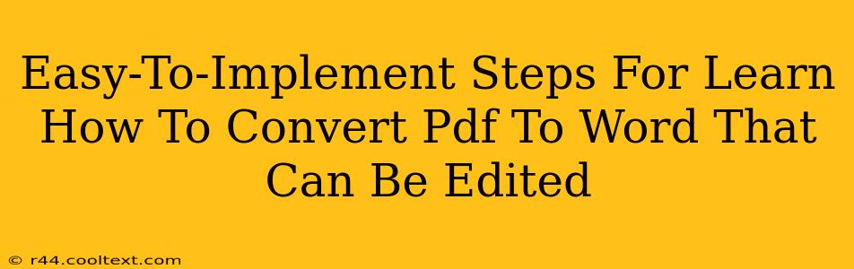 Easy-To-Implement Steps For Learn How To Convert Pdf To Word That Can Be Edited