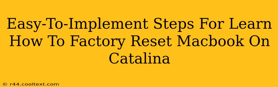 Easy-To-Implement Steps For Learn How To Factory Reset Macbook On Catalina